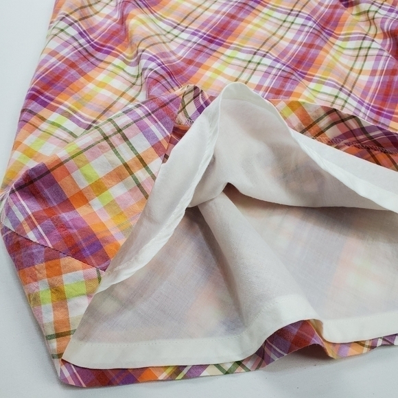 TALBOTS Pink Purple Orange Plaid Skirt Size 4 - Picture 5 of 13
